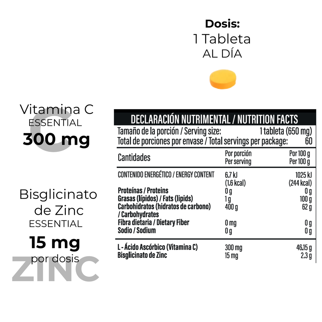 Vitamina C | Zinc 650 mg